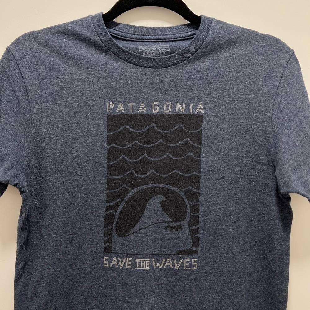 Patagonia Navy Save The Waves Graphic Tee
